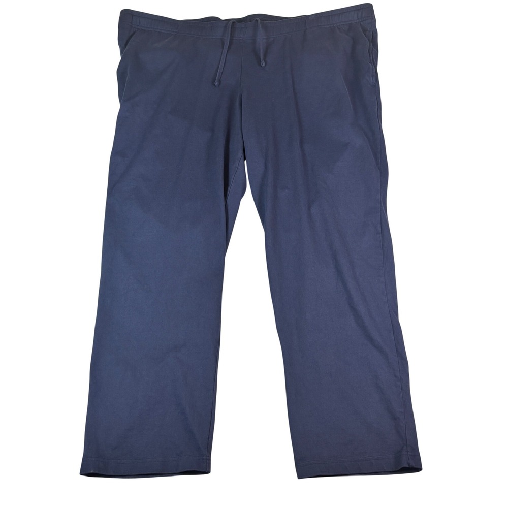 Lands‎ End Mens 4XL Tall Navy Blue Knit Lounge Pants Drawstring Waist Pockets